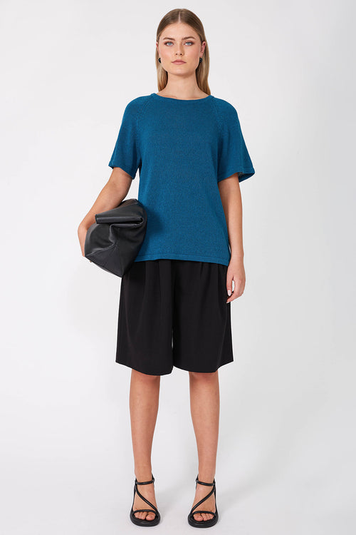 jet tee sweater / teal blue