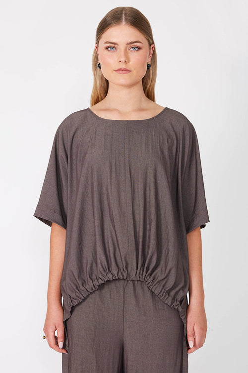 resume tee / chocolate melange
