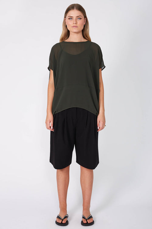 spin tee / artillery green