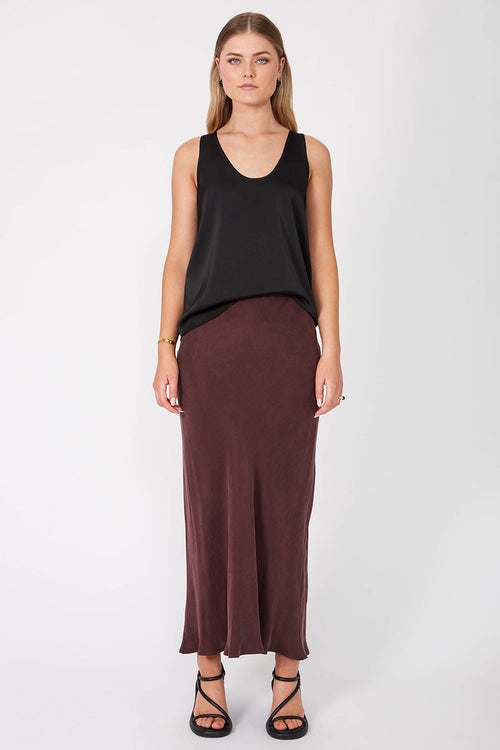 column bias maxi skirt / sangria