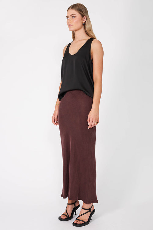 column bias maxi skirt / sangria