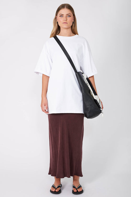 column bias maxi skirt / sangria