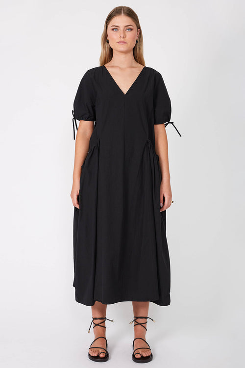pitch midi dress / black