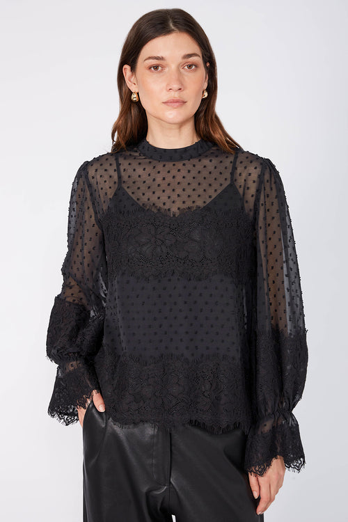 embellished top / black