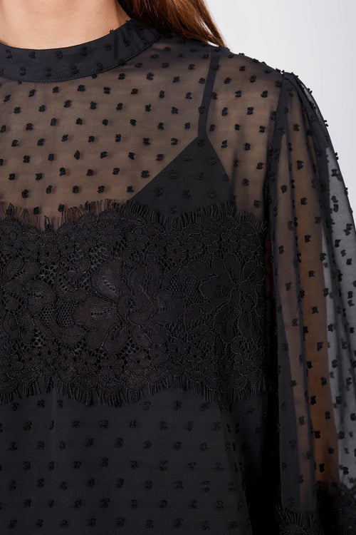 embellished top / black