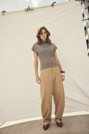 encased full length pant / camel