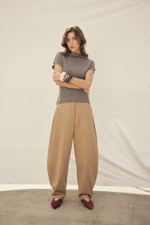 encased full length pant / camel