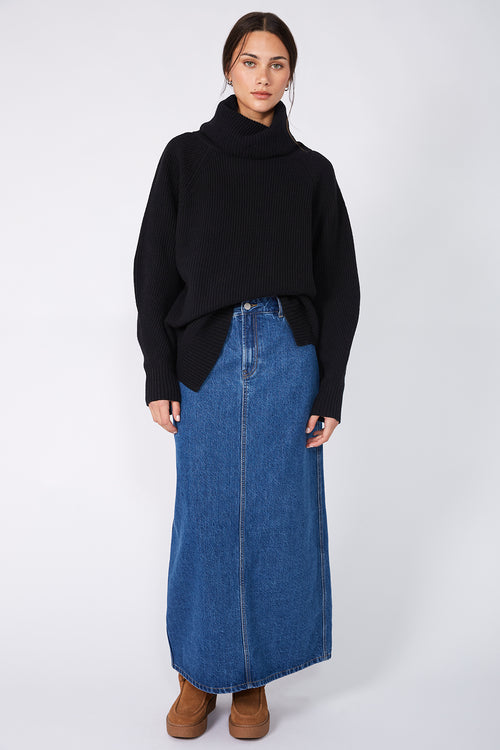 exact skirt / vintage blue stonewash