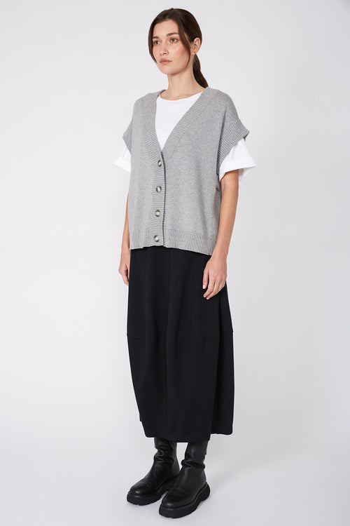 expect button vest / grey marle