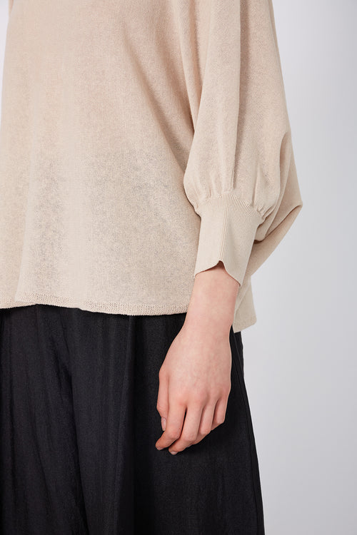 extension sleeve sweater / pumice