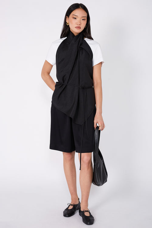 filament scarf top / black