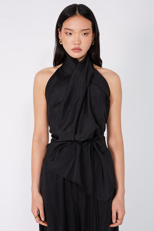 filament scarf top / black