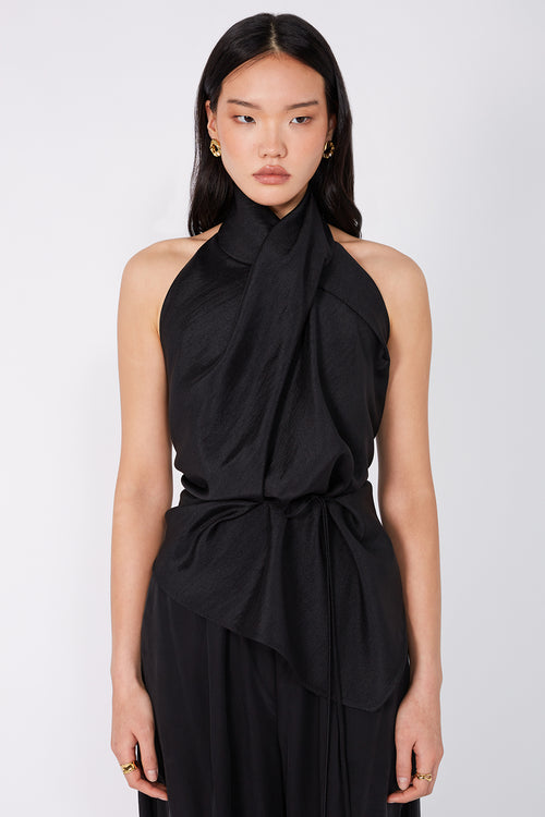 filament scarf top / black