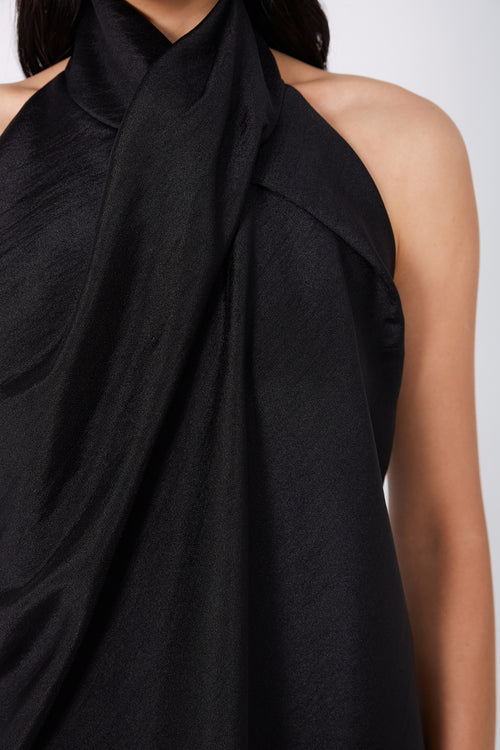filament scarf top / black