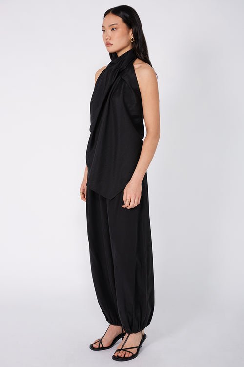 filament scarf top / black