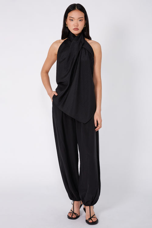 filament scarf top / black