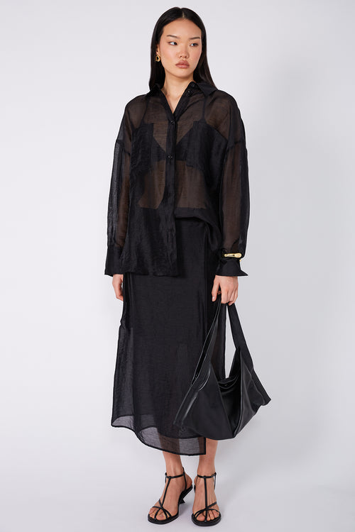 flint midi skirt / black