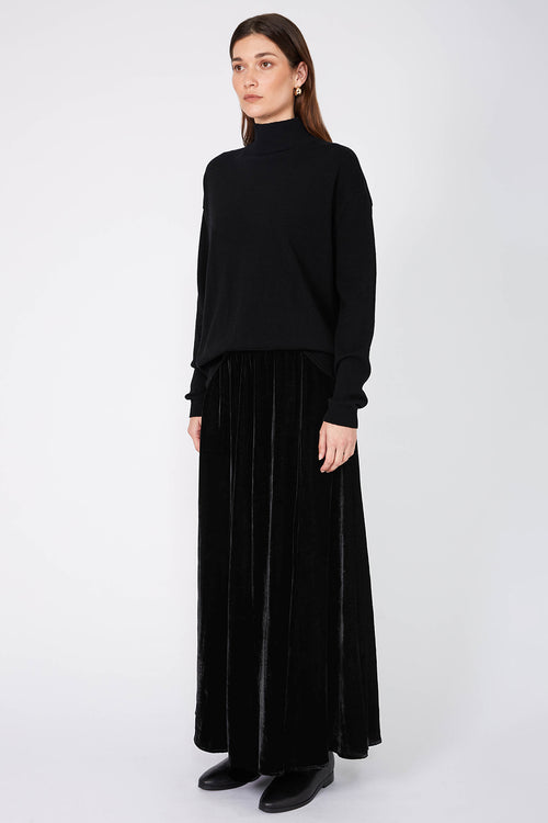 flute skirt / black velvet