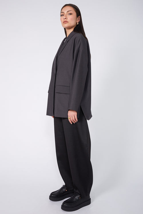 fold loafer kick / black|black