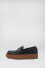 fold loafer kick / black|tan