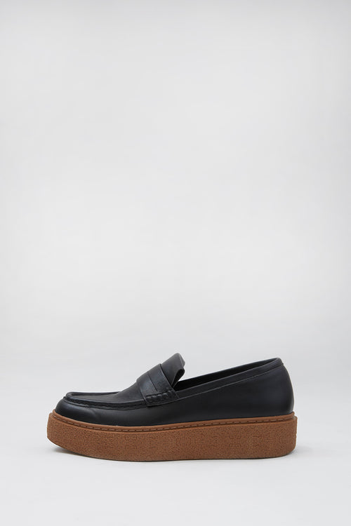 fold loafer kick / black|tan