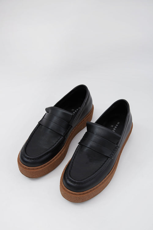 fold loafer kick / black|tan