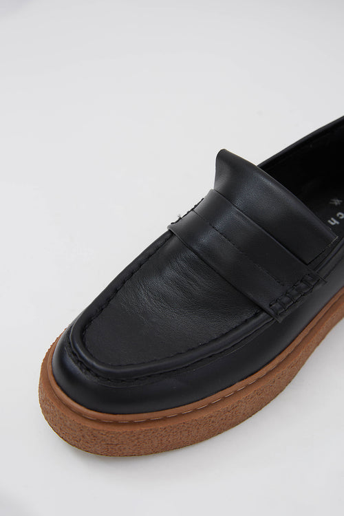 fold loafer kick / black|tan