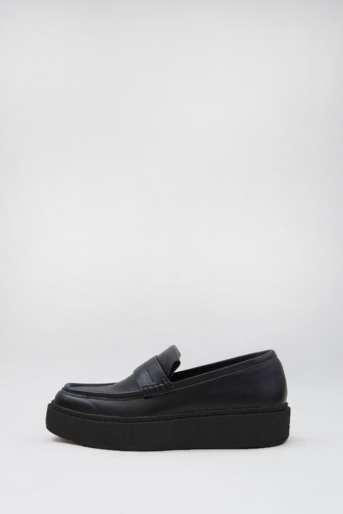 fold loafer kick / black|black