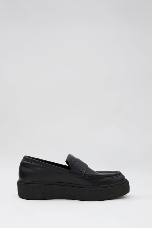 fold loafer kick / black|black