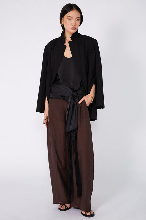frame wide pant / carob brown