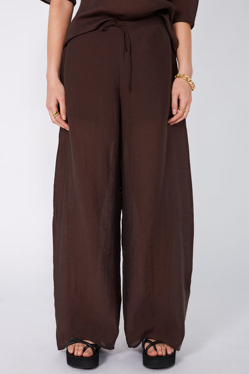 frame wide pant / carob brown