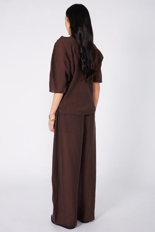 frame wide pant / carob brown
