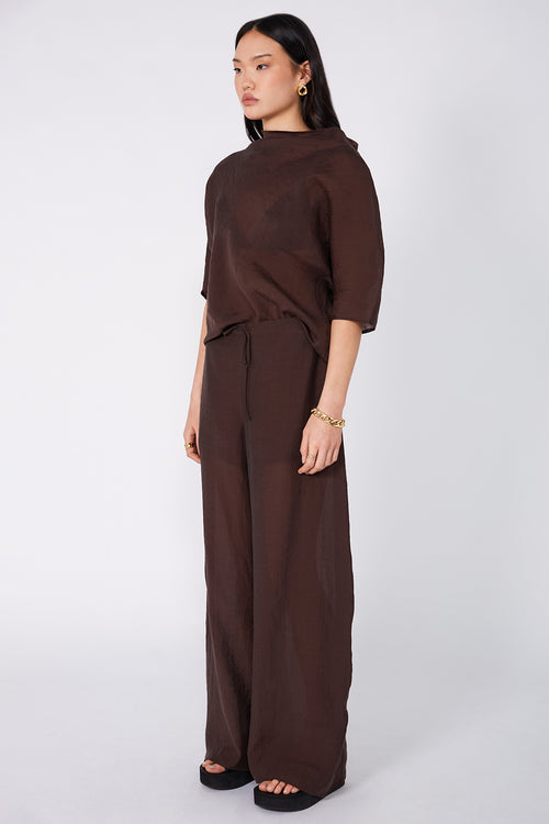frame wide pant / carob brown