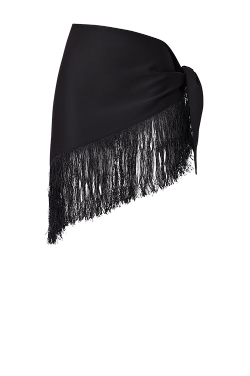 fringed oversized bandana / black