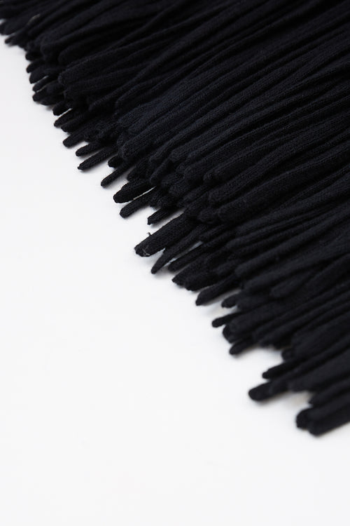 fringe cape / black