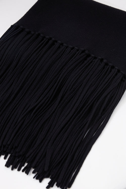 fringe cape / black