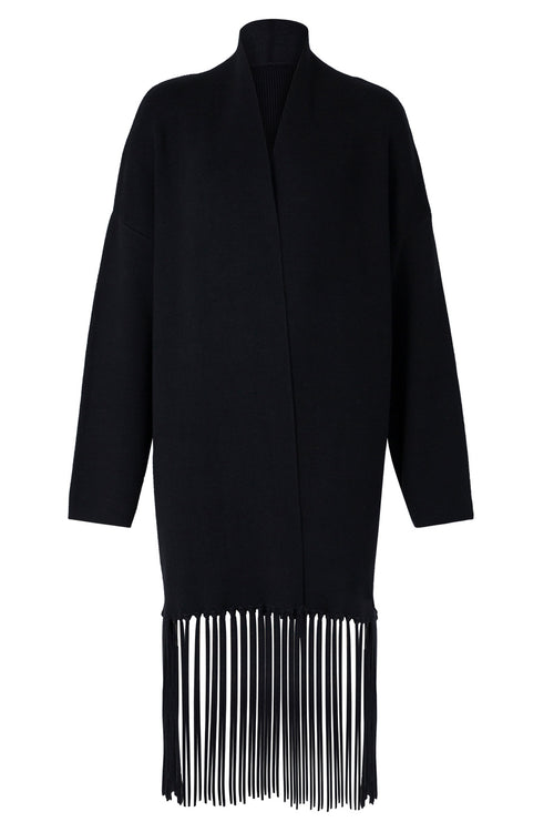 fringe cardi / black