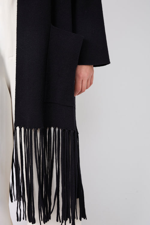 fringe cardi / black