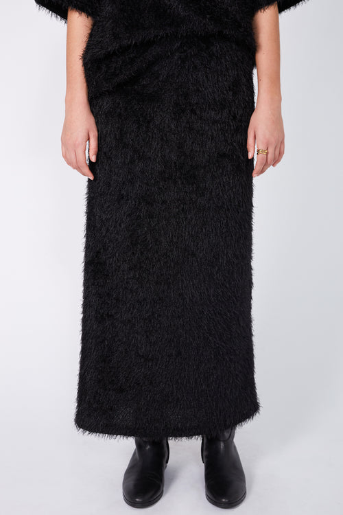 fringy skirt / black