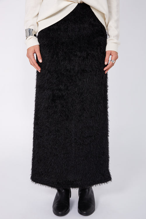 fringy skirt / black