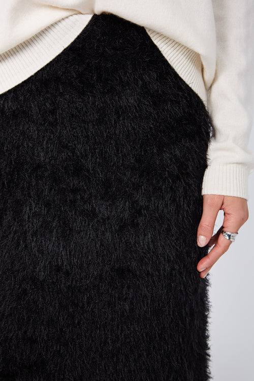 fringy skirt / black