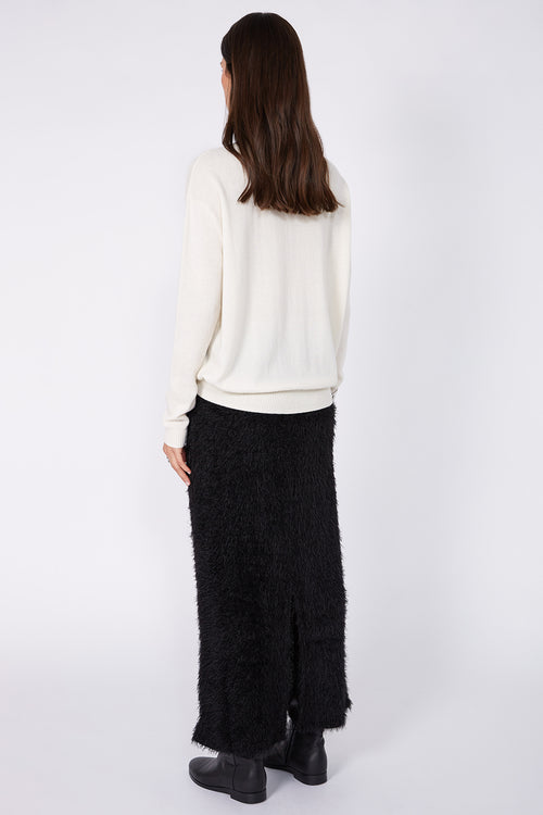 fringy skirt / black