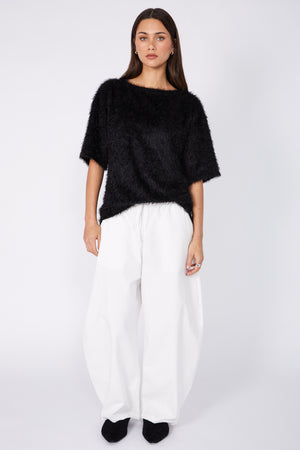 fringy tee / black