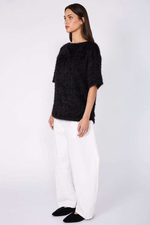 fringy tee / black