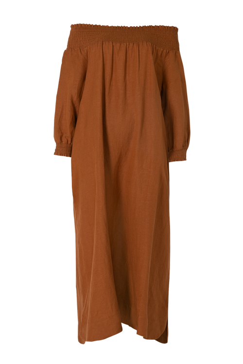 gale dress / brass brown