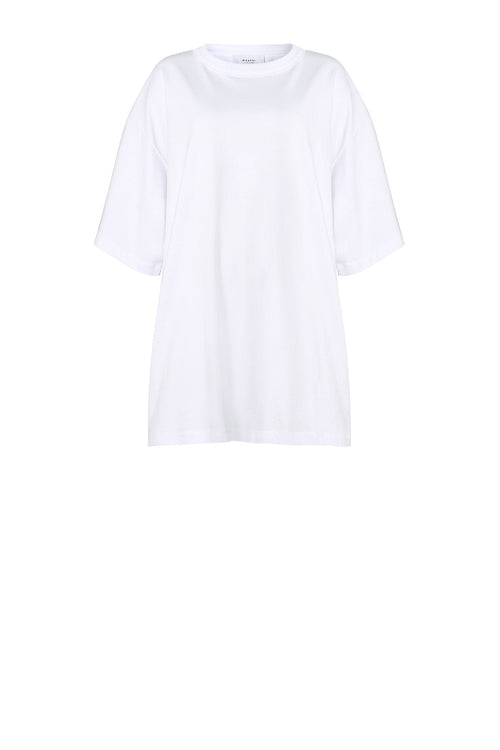 fronted longline tee / white