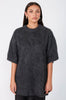 fronted longline tee sweater / charcoal marle