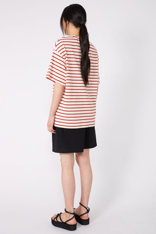 front runner tee / cream | red stripe