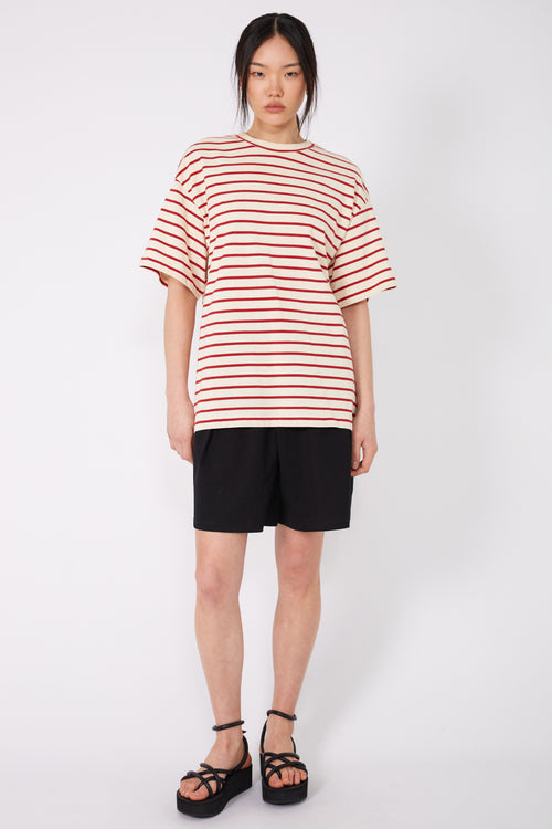 front runner tee / cream | red stripe