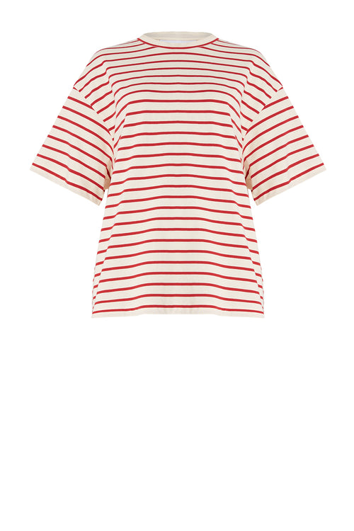 front runner tee / cream | red stripe